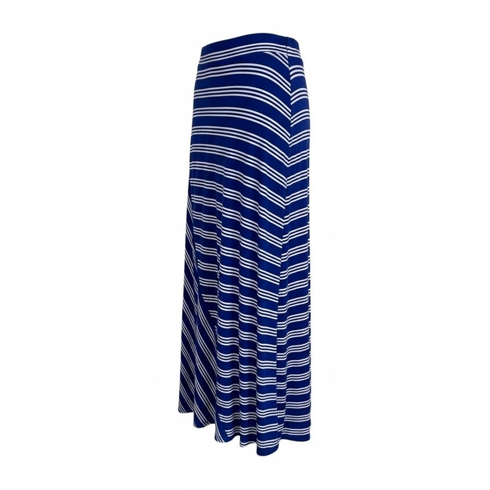 Kensie Blue White Striped Maxi Skirt‎ Stretch Knit Pull-On Casual Women's XS